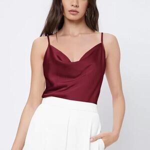 Shein burgundy silk cowl